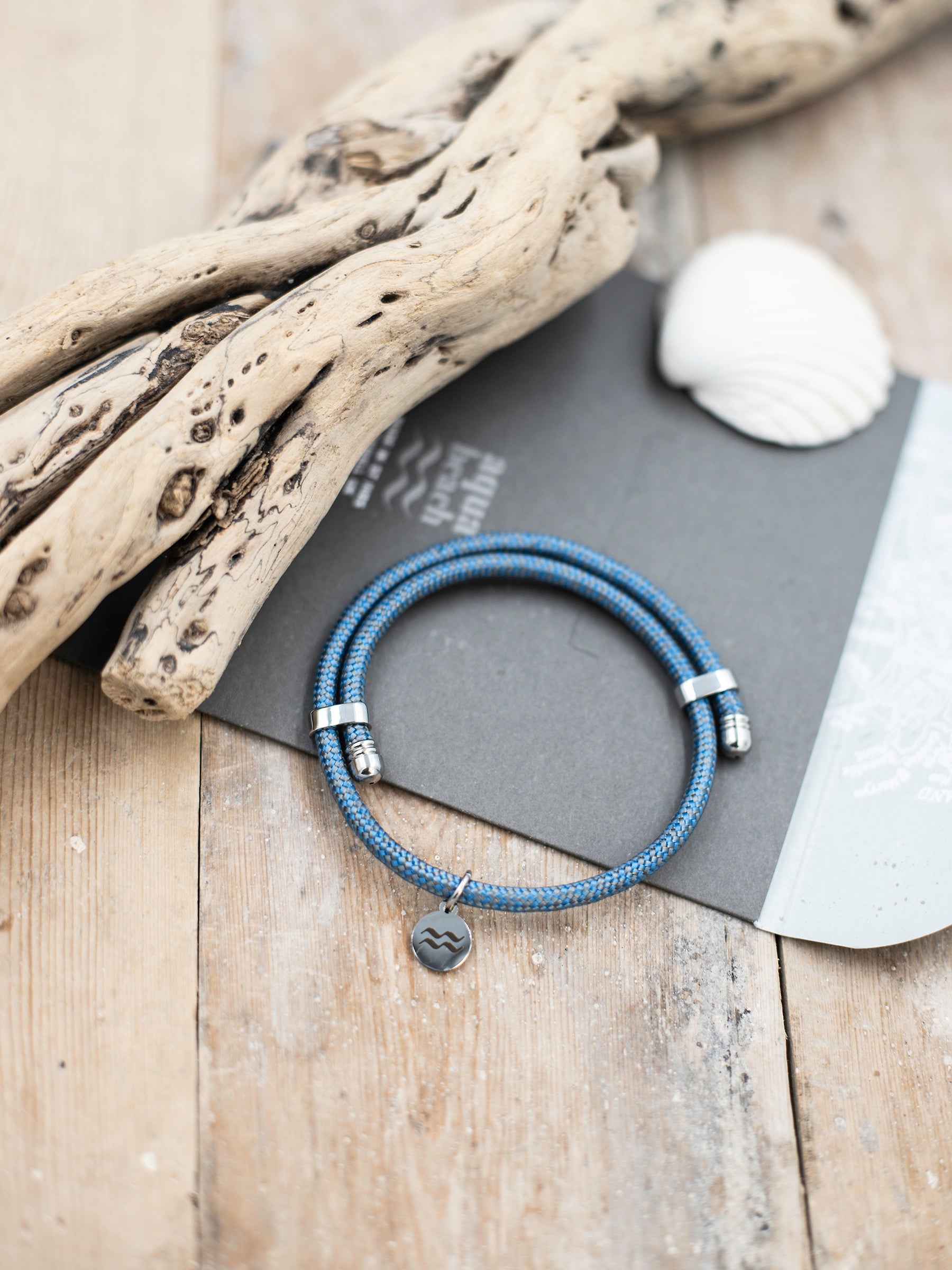 Aqua Beach Recycled Plastic Bracelet, Beach Jewellery, made in the UK