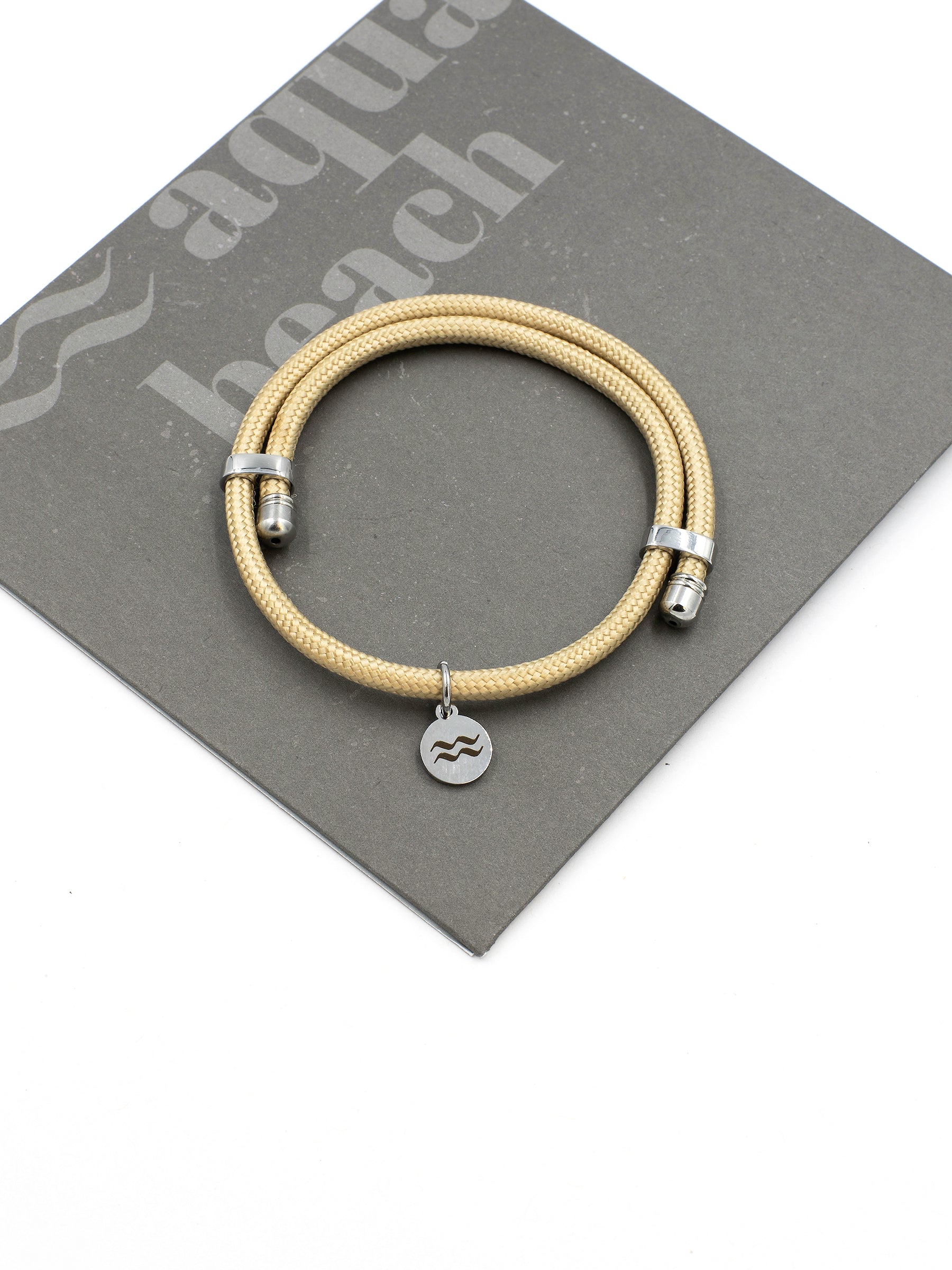 Aqua Beach Recycled Plastic Bracelet Size Adjustable - Sand