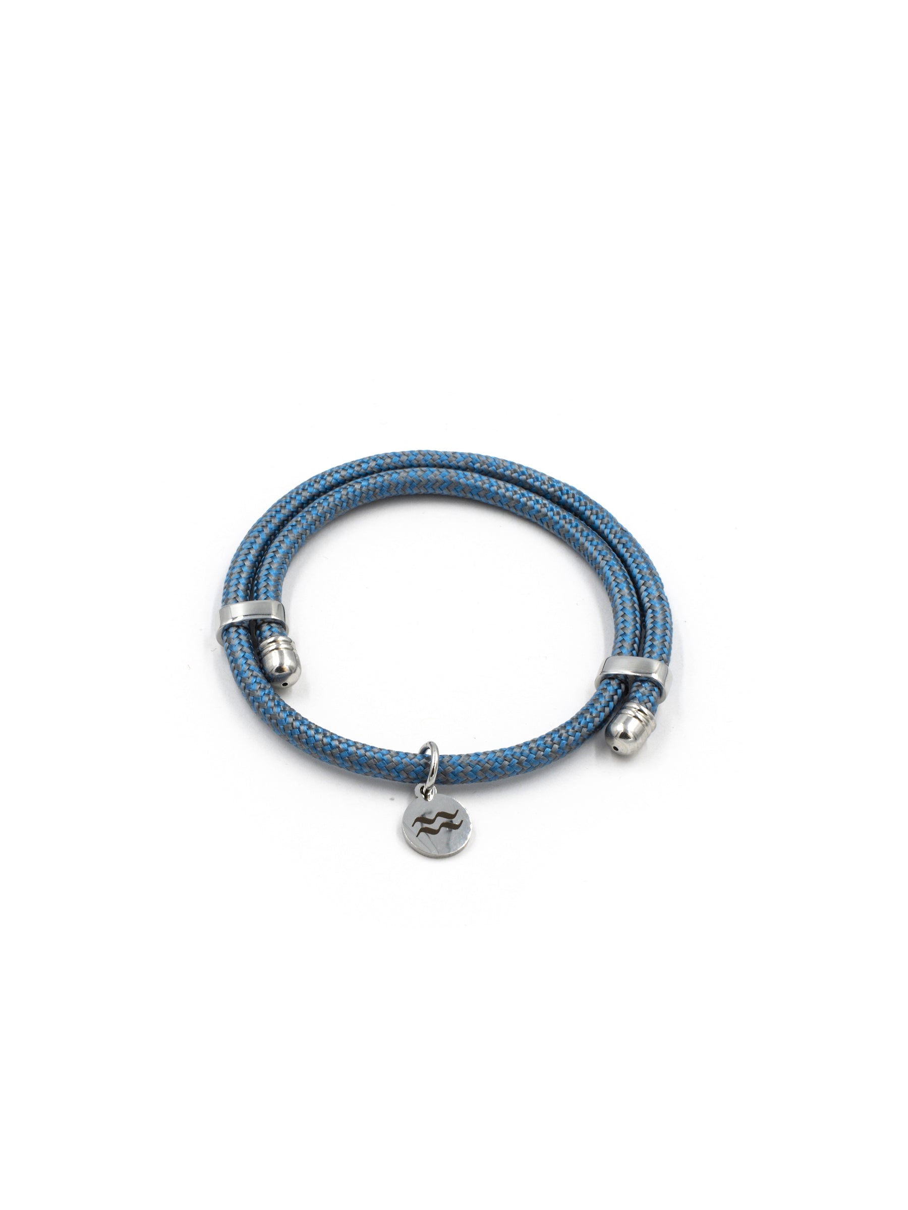 Aqua Beach Recycled Plastic Bracelet Size Adjustable - Blue/Grey