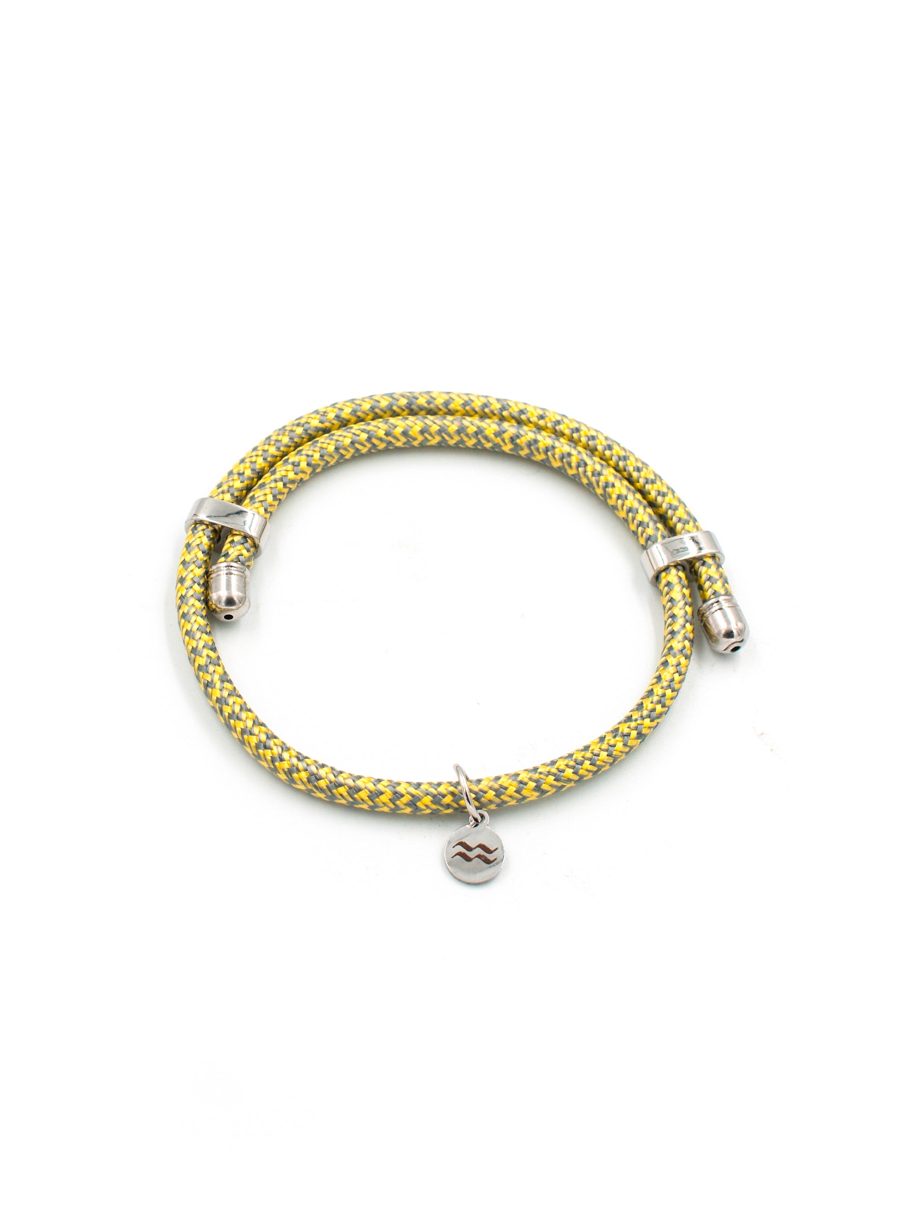 Aqua Beach Recycled Plastic Bracelet Size Adjustable - Yellow
