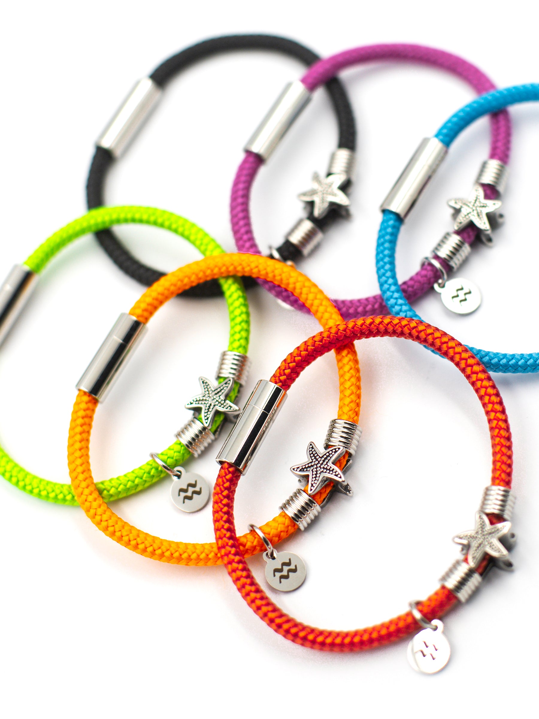 Aqua Beach Starfish Recycled Plastic Bracelet - Strawberry Red