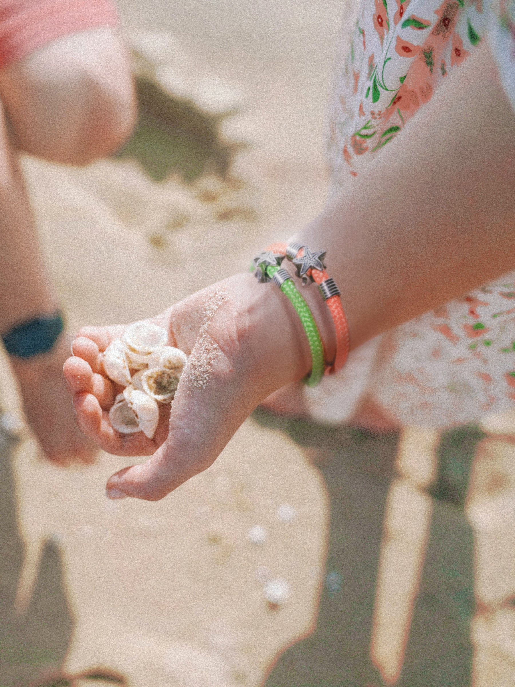 Aqua Beach Starfish Recycled Plastic Bracelet - Lime Green