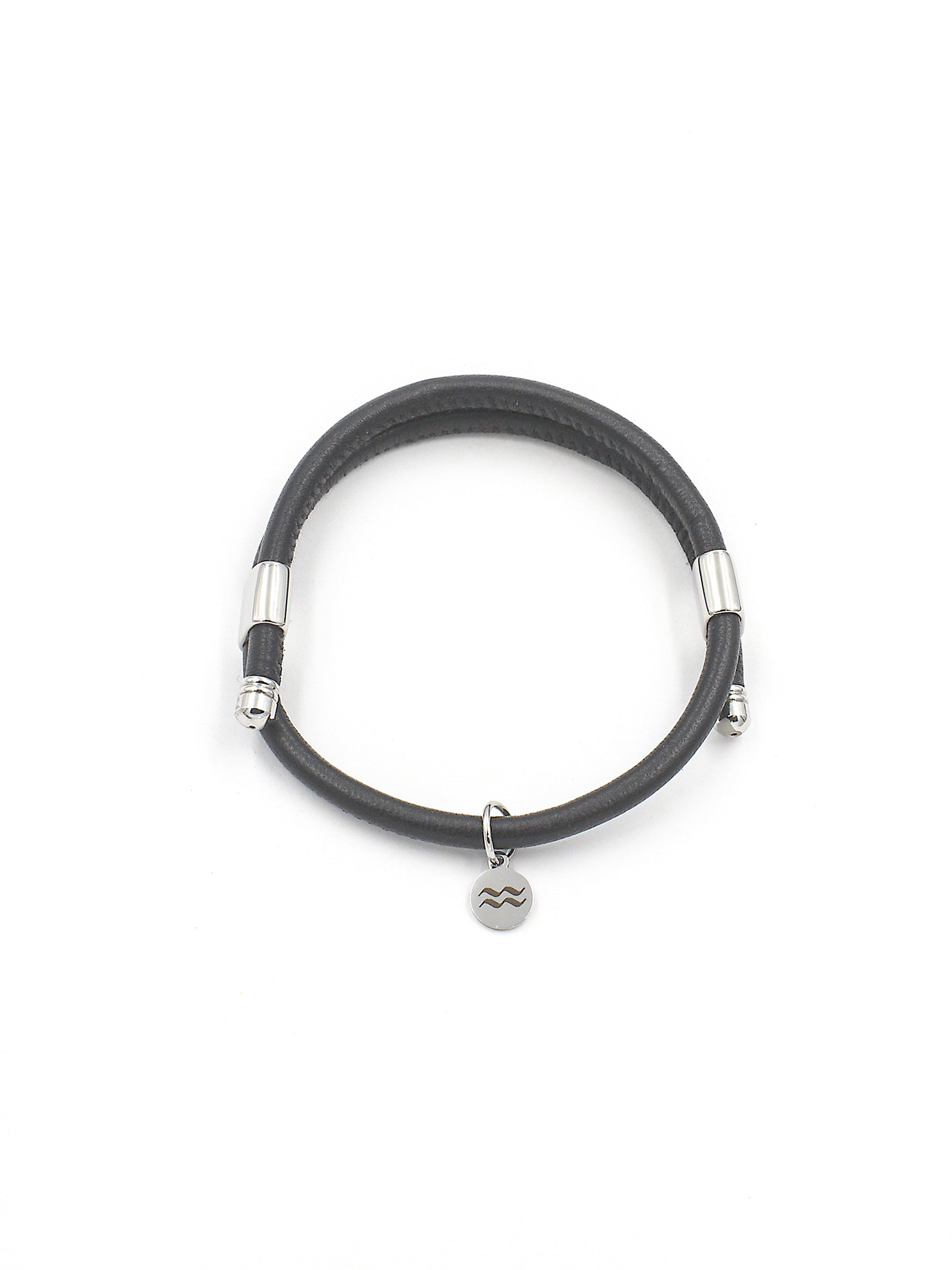 Premium Smooth Leather Bracelet - Black - Size Adjustable