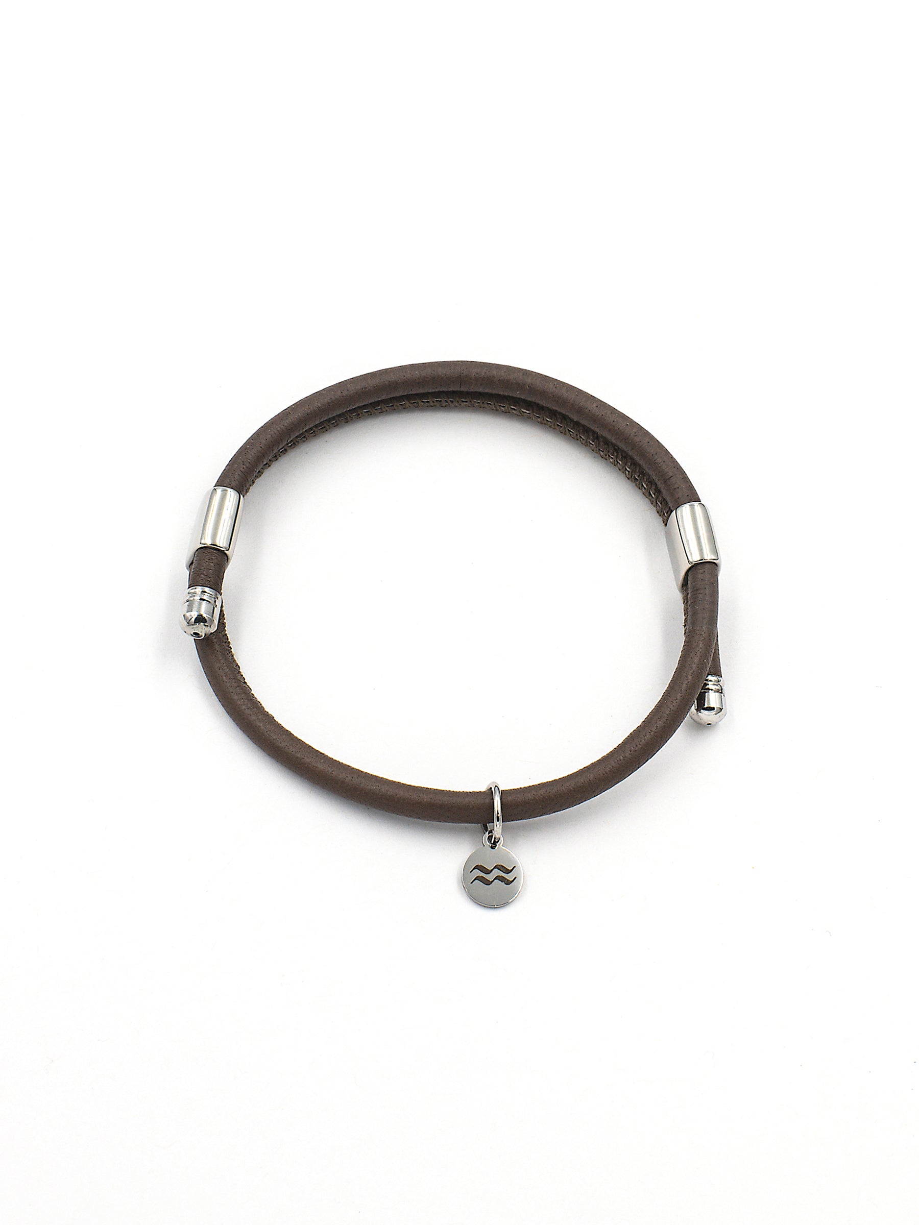 Premium Smooth Leather Bracelet - Mocha - Size Adjustable