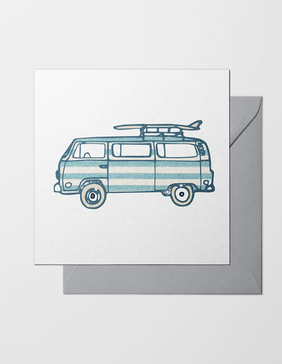 The Sea Shed, Greeting Card, Campervan,  Surfing Design, SURF, Surfer Card, Coastal card, Nautical Card, Made in the UK