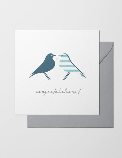 The Sea Shed, Greeting Card, Congratulations, Love birds,Engagement, celebrate, Wedding, Made in the UK