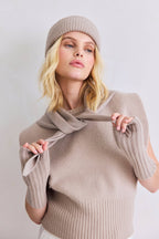 Merino Wool Fingerless Gloves - Soft Taupe - AW26