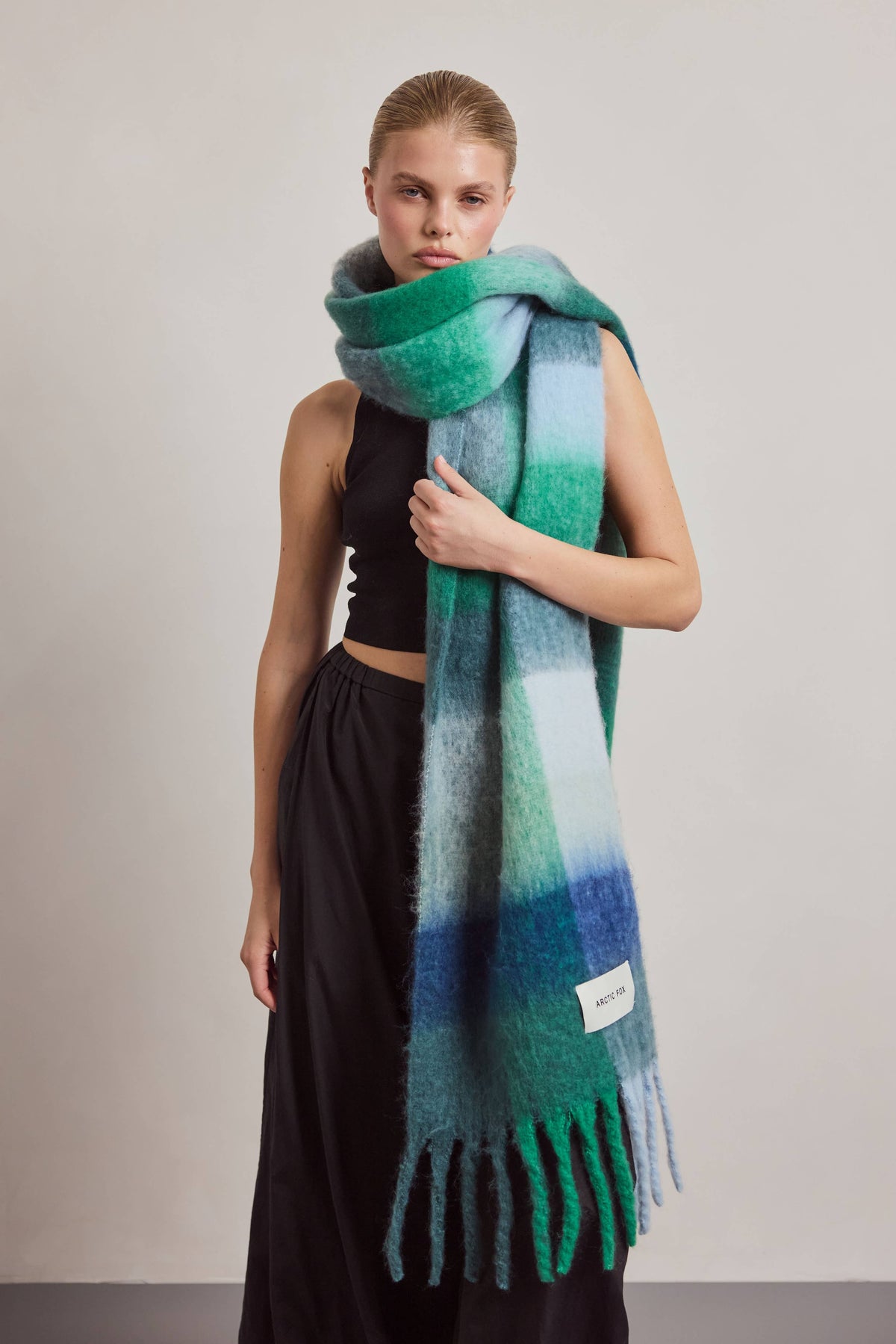The Reykjavik Scarf - 100% Recycled - Emerald Check - AW26