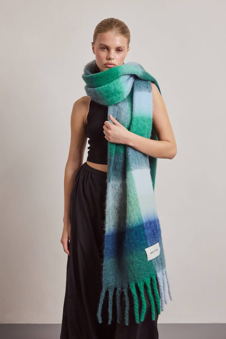 The Reykjavik Scarf - 100% Recycled - Emerald Check - AW26
