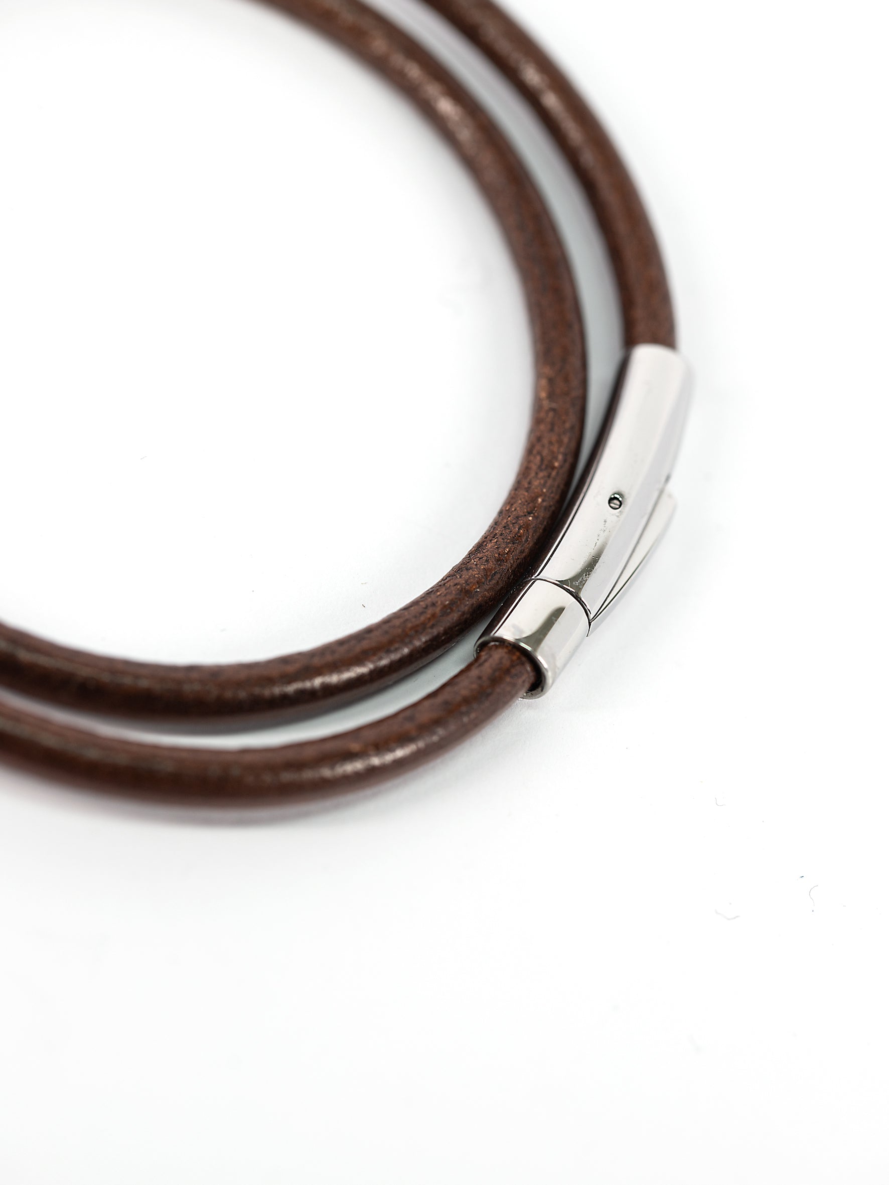Aqua Beach  Leather & Stainless Steel - Chestnut
