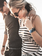 Leather Bracelet – Blue – Product photo – The Sea Shed