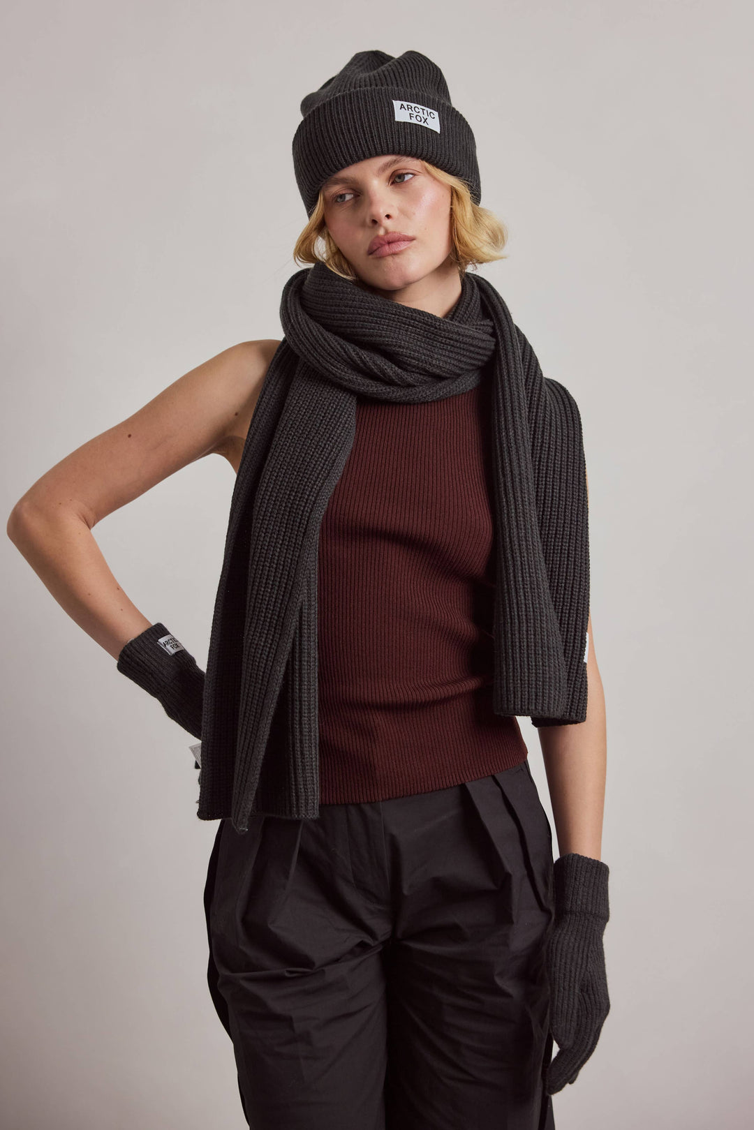 Recycled Bottle Scarf - Black Onyx - AW26