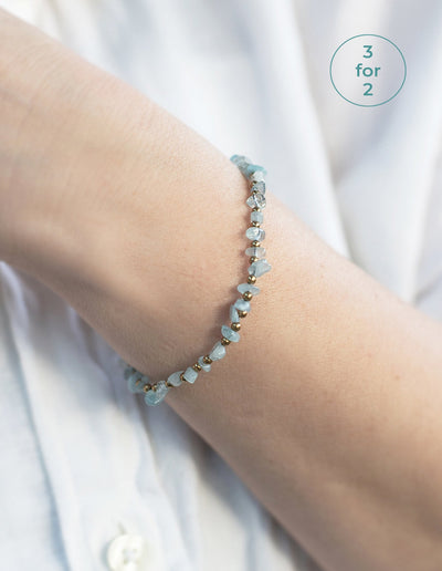 The Sea Shed, Aquamarine, Bracelet and Gift Box, Aqua Beach, Beach Jewellery