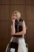 The Reykjavik Scarf - 100% Recycled - Brown Check - AW26