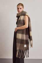 The Reykjavik Scarf - 100% Recycled - Brown Check - AW26