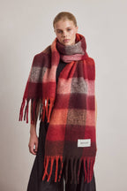 The Reykjavik Scarf - 100% Recycled - Burgundy check - AW26