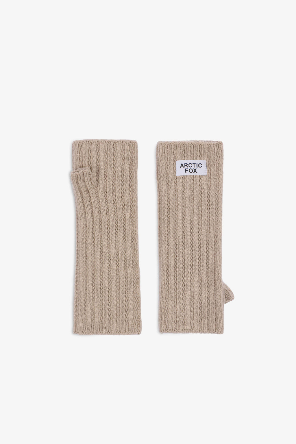 Merino Wool Fingerless Gloves - Soft Taupe - AW26