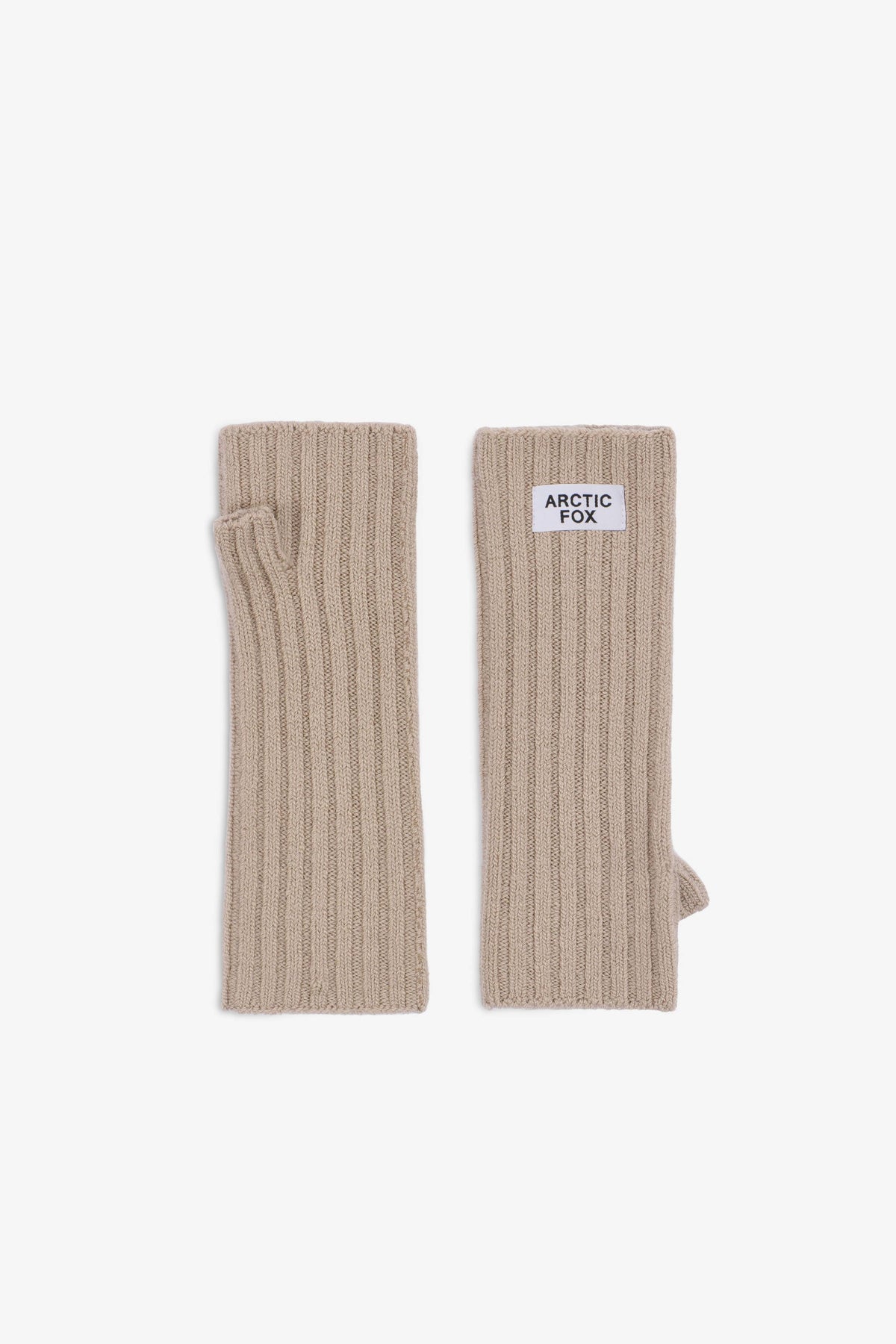 Merino Wool Fingerless Gloves - Soft Taupe - AW26