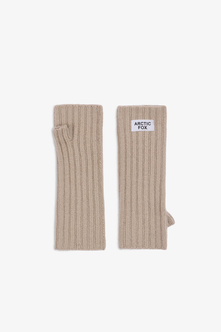 Merino Wool Fingerless Gloves - Soft Taupe - AW26