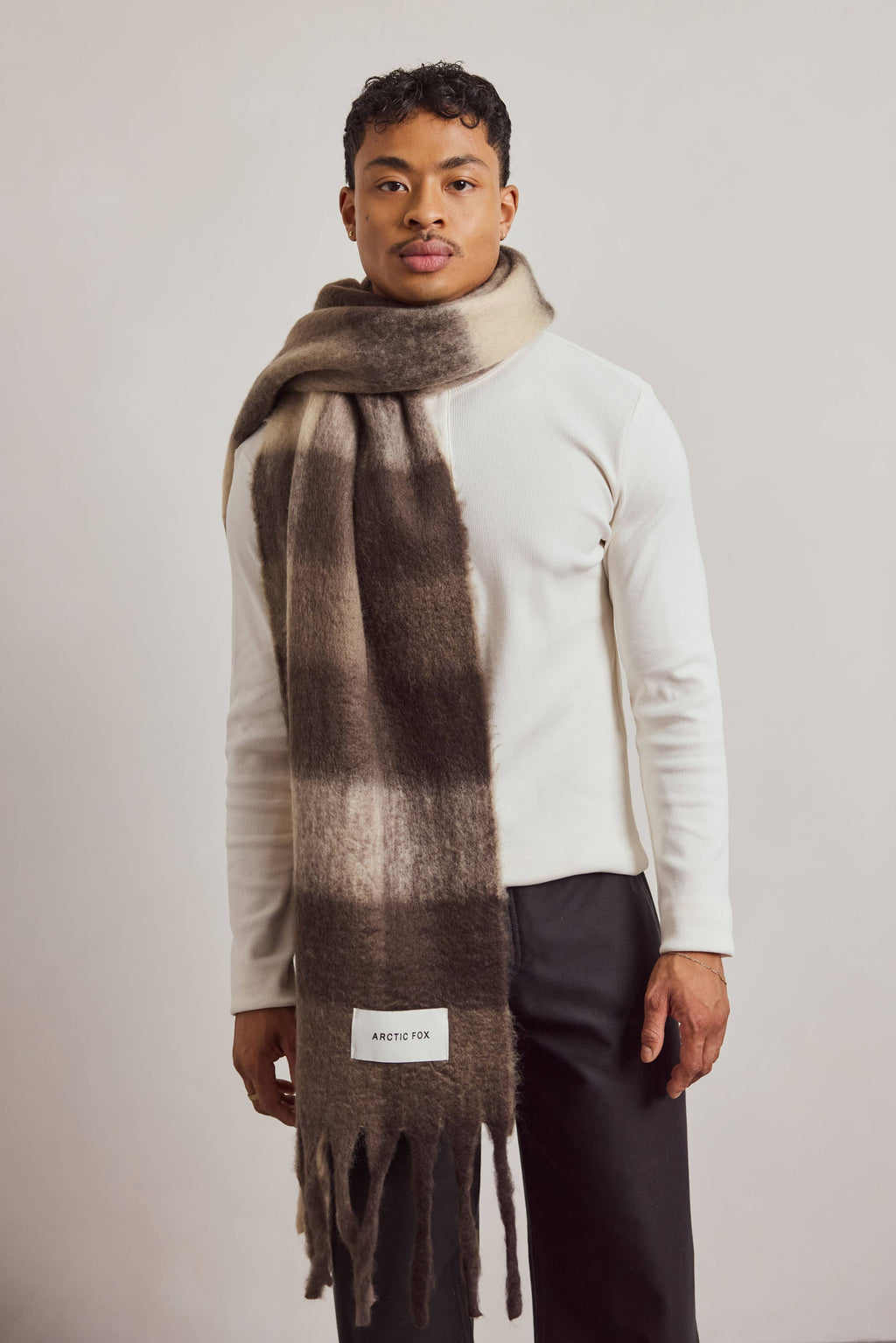 The Reykjavik Scarf - 100% Recycled - Brown Check - AW26