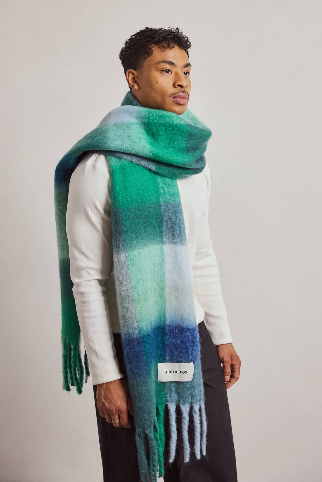 The Reykjavik Scarf - 100% Recycled - Emerald Check - AW26