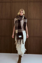 The Reykjavik Scarf - 100% Recycled - Brown Check - AW26
