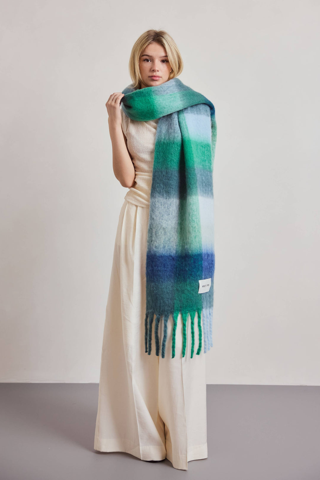 The Reykjavik Scarf - 100% Recycled - Emerald Check - AW26