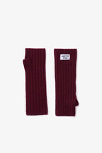 Merino Wool Fingerless Gloves - Cherry Plum - AW26
