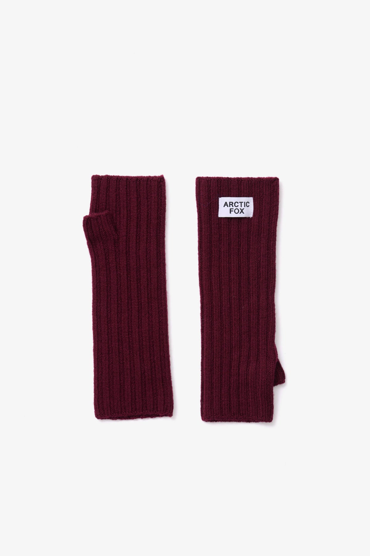 Merino Wool Fingerless Gloves - Cherry Plum - AW26