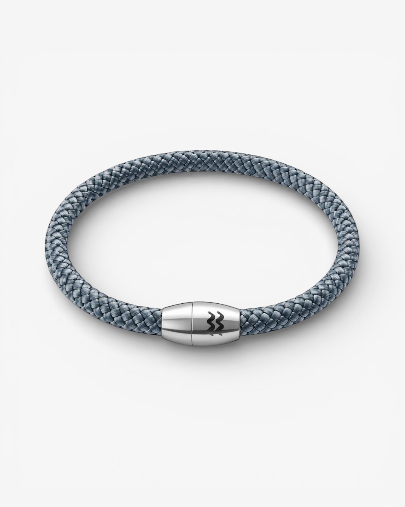 Recycled Plastic Rope Magnetic Bracelet 6mm – Silver Grey | Aqua Beach