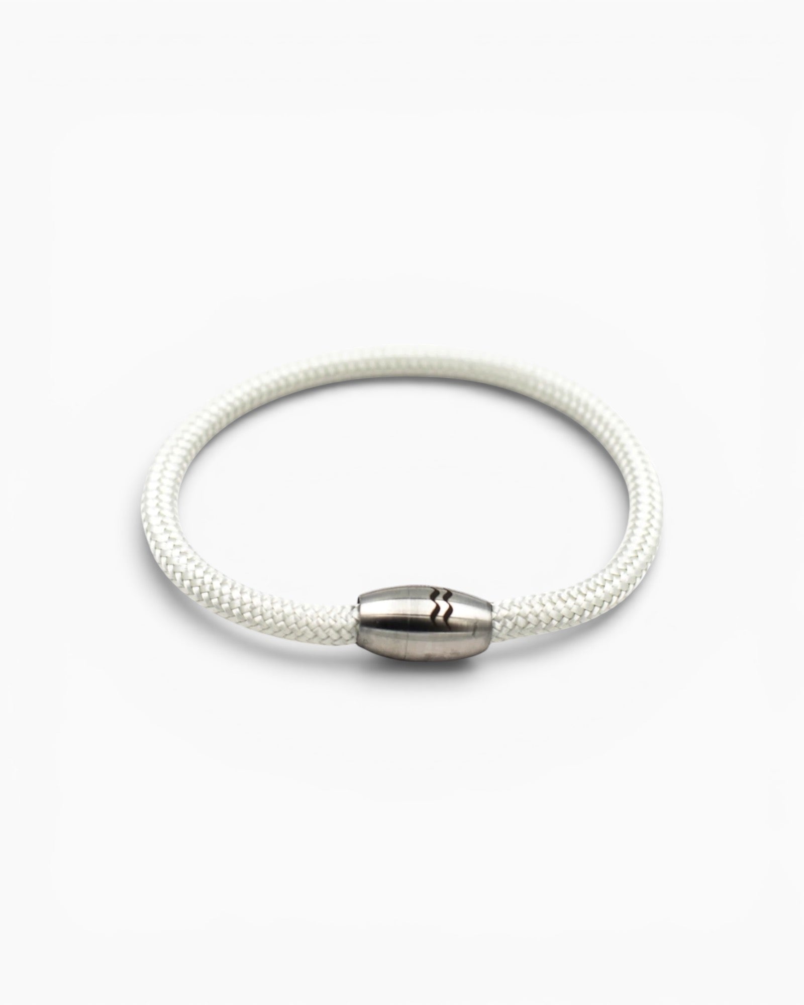 Recycled Plastic Rope Magnetic Bracelet 5mm – White | Aqua Beach