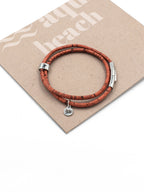 Sustainable Cork Bracelet – Red – Detail view – The Sea Shed