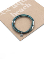 Sustainable Cork Bracelet – Teal – Detail view – The Sea Shed