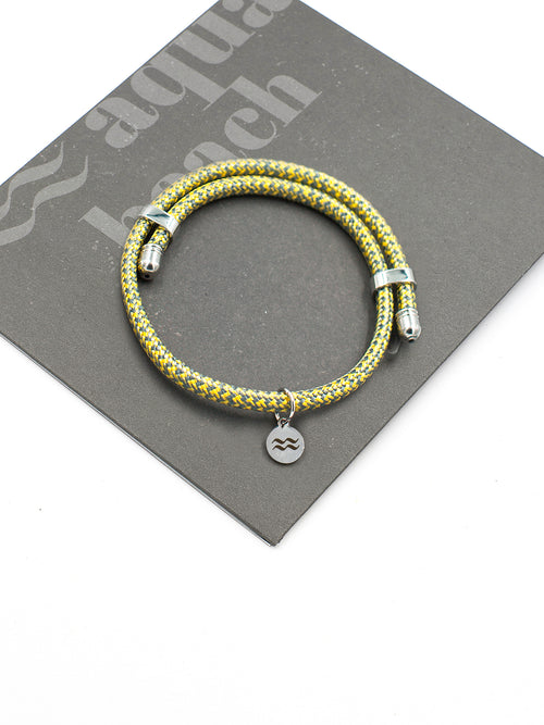 Recycled Plastic Rope Bracelet – Yellow – Detail view – The Sea Shed