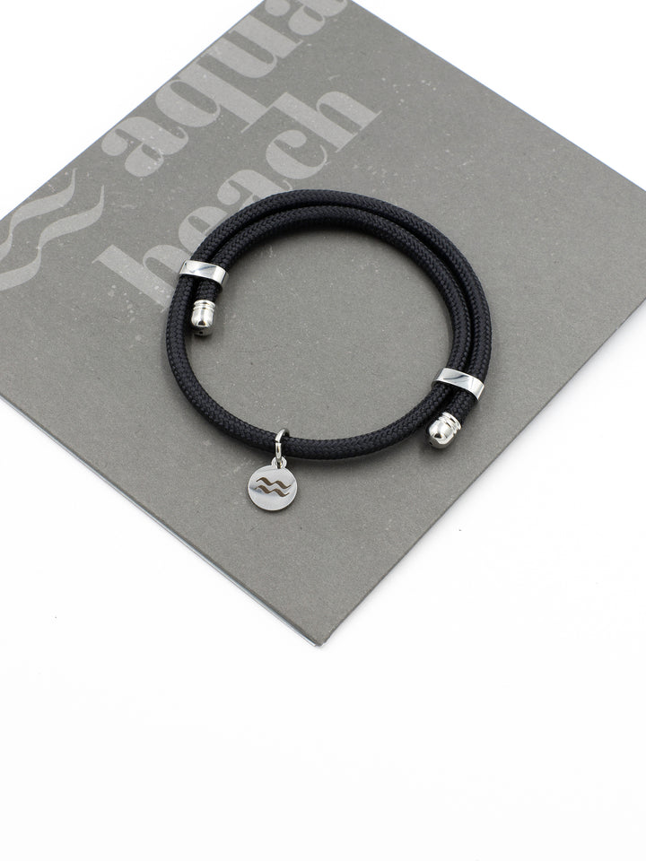 Recycled Plastic Rope Bracelet – Black – Lifestyle photo – The Sea Shed