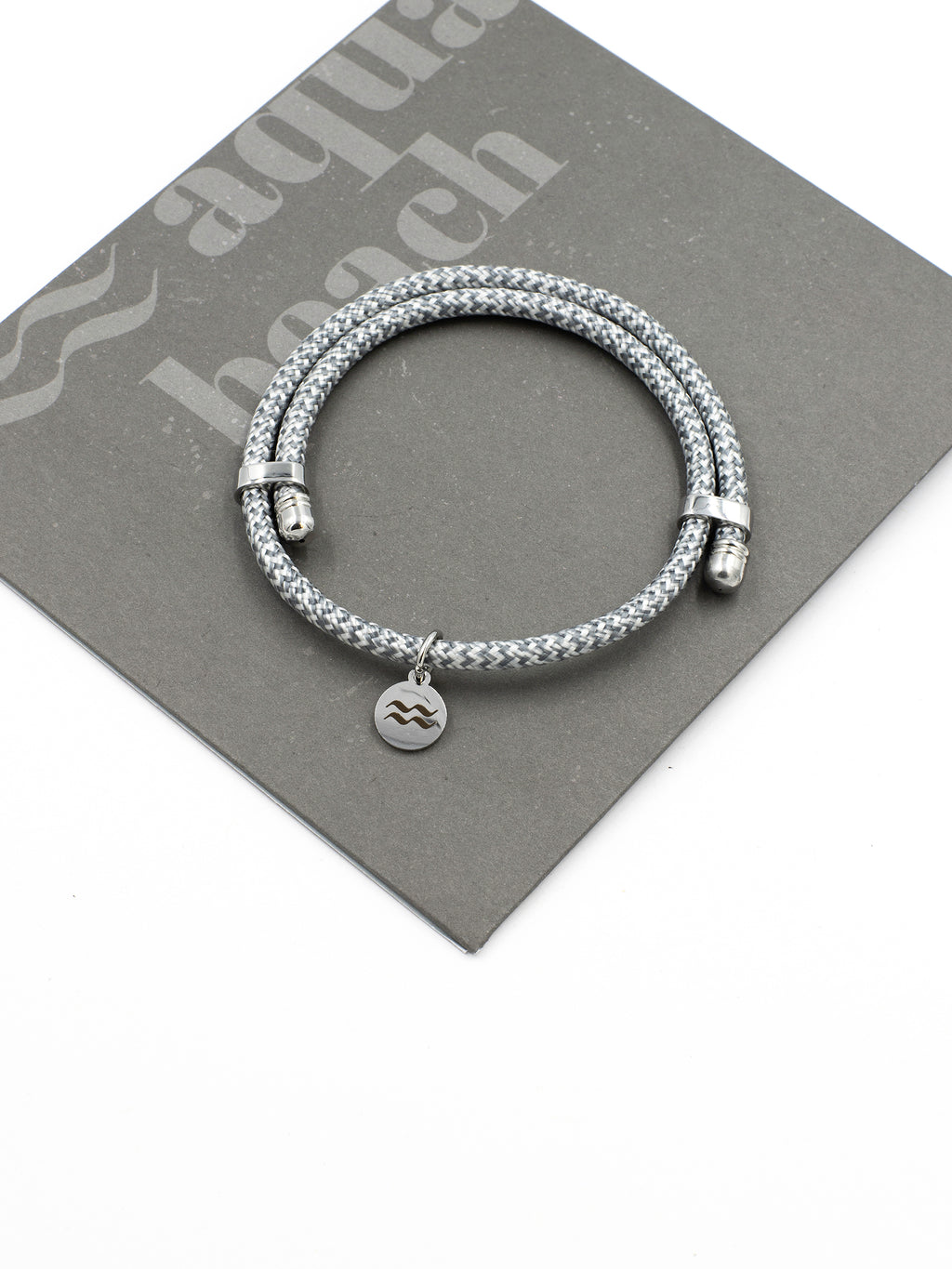 Aqua Beach Recycled Plastic Bracelet Size Adjustable - Grey