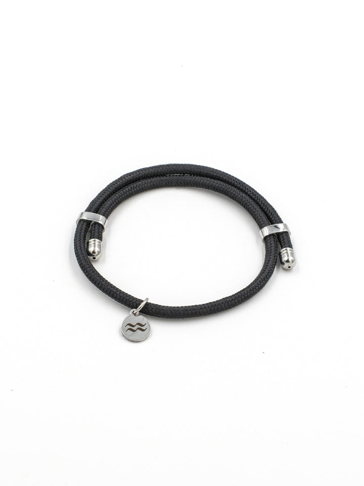 Recycled Plastic Rope Bracelet – Black – Product photo – The Sea Shed