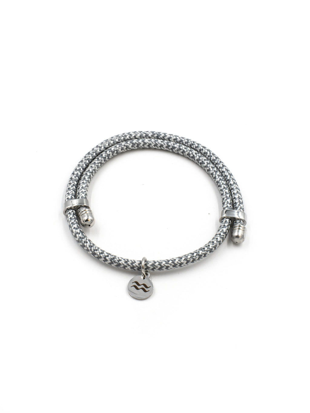 Aqua Beach Recycled Plastic Bracelet Size Adjustable - Grey