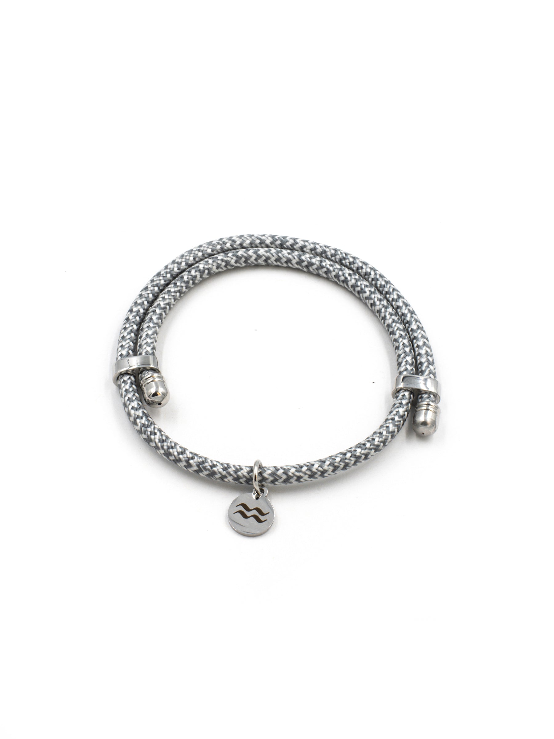 Aqua Beach Recycled Plastic Bracelet Size Adjustable - Grey