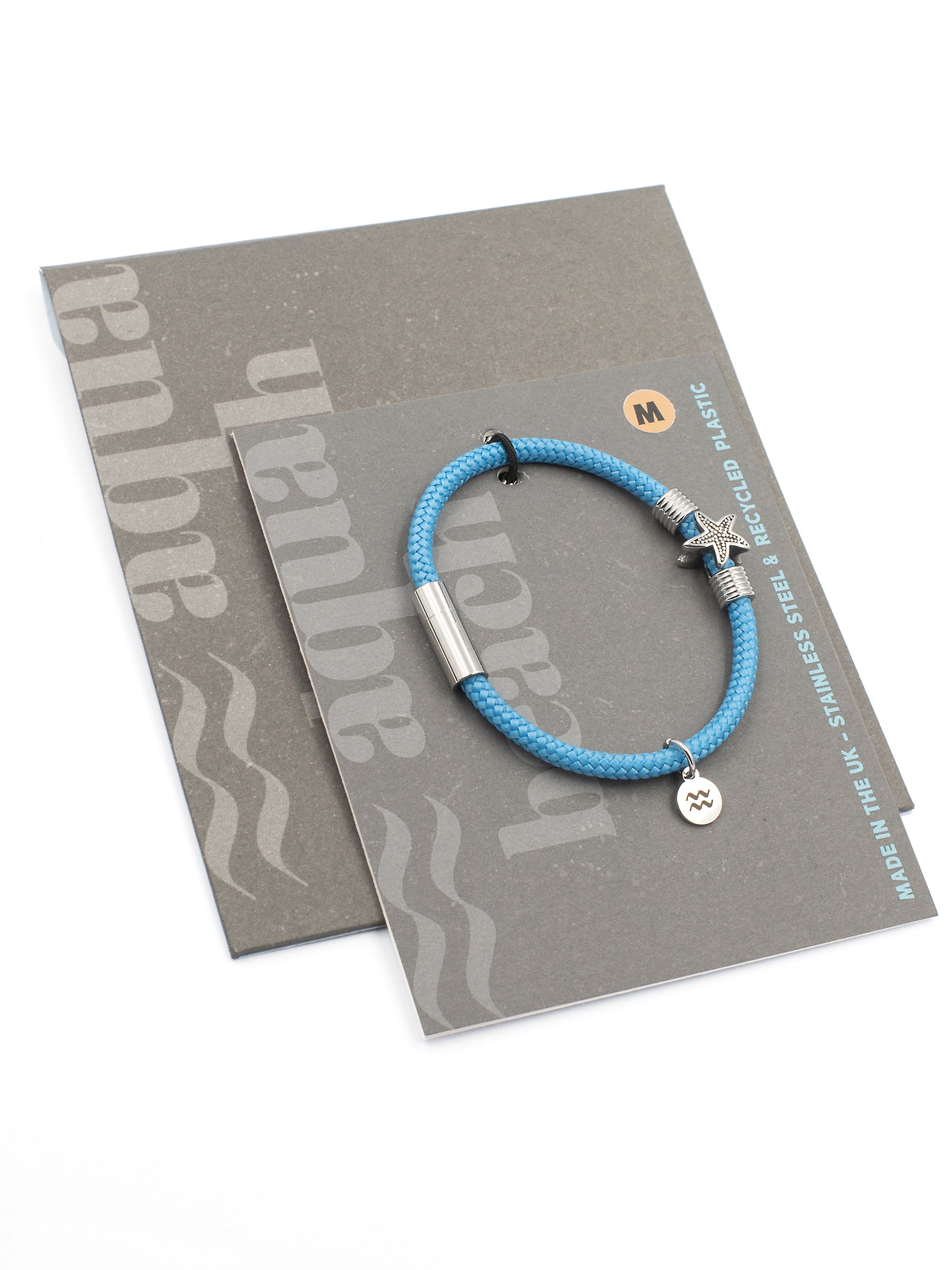 Aqua Beach Starfish Recycled Plastic Bracelet - Azure Blue