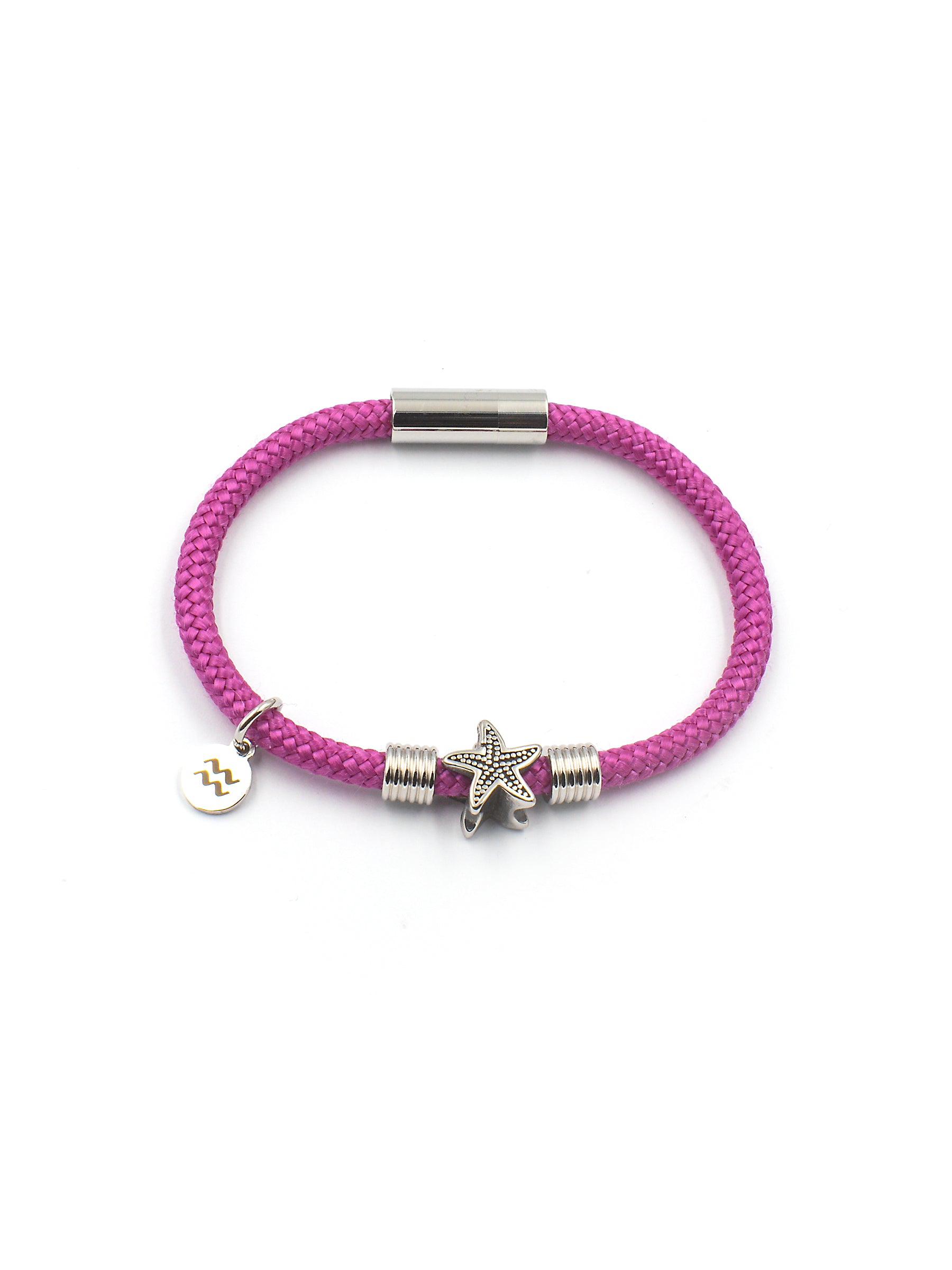 Aqua Beach Starfish Recycled Plastic Bracelet - Fuchsia Pink