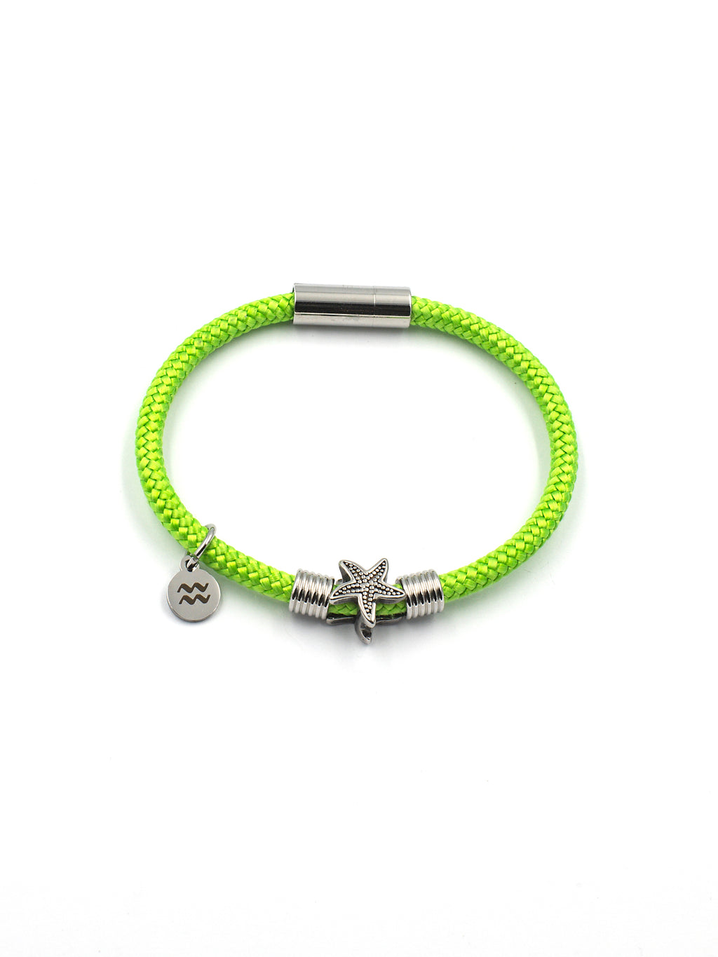 Aqua Beach Starfish Recycled Plastic Bracelet - Lime Green