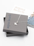 Aqua Beach - Sterling Silver Vintage Heart Pendant