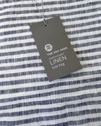 Linen Tote Bag Denim Blue Stripes