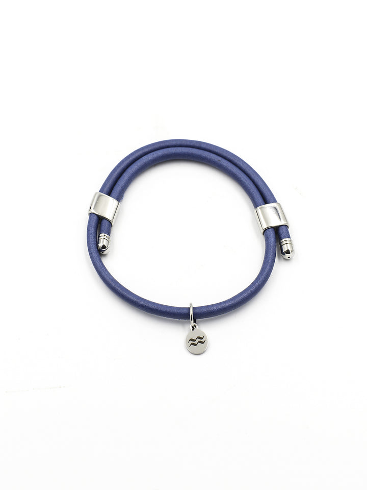 Leather Bracelet – Blue – Product photo – The Sea Shed