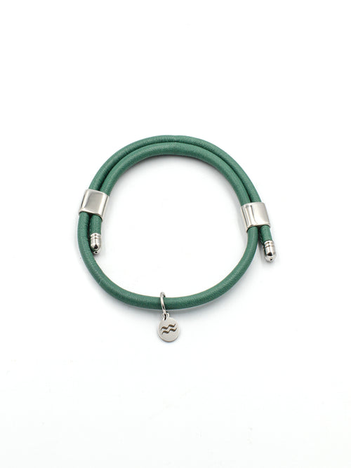 Leather Bracelet – Green – Product photo – The Sea Shed
