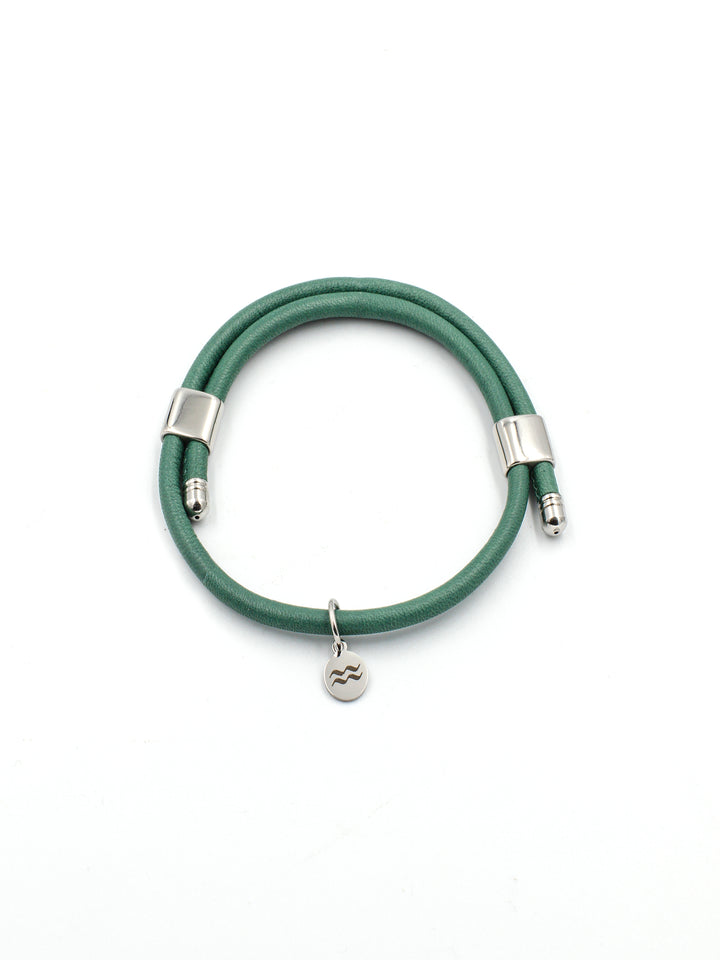 Leather Bracelet – Green – Product photo – The Sea Shed