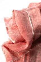 Hand-Loomed Linen Scarf – Red – Detail view – The Sea Shed