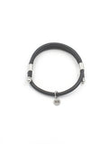 Premium Smooth Leather Bracelet - Black - Size Adjustable