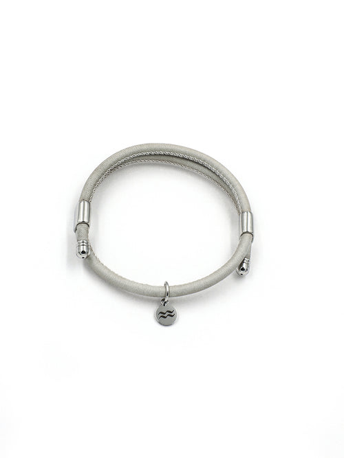Leather Bracelet – Grey – Product photo – The Sea Shed